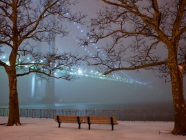 Bridge in Winter Fog Wallpaper (click to view)