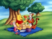 Pooh Picnic - Disney Wallpaper