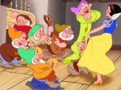 Snow White & Dwarfs Dancing Wallpaper