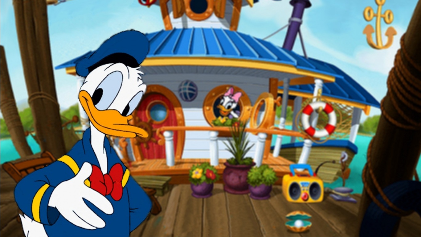 Donald Duck's Boat House Wallpaper
