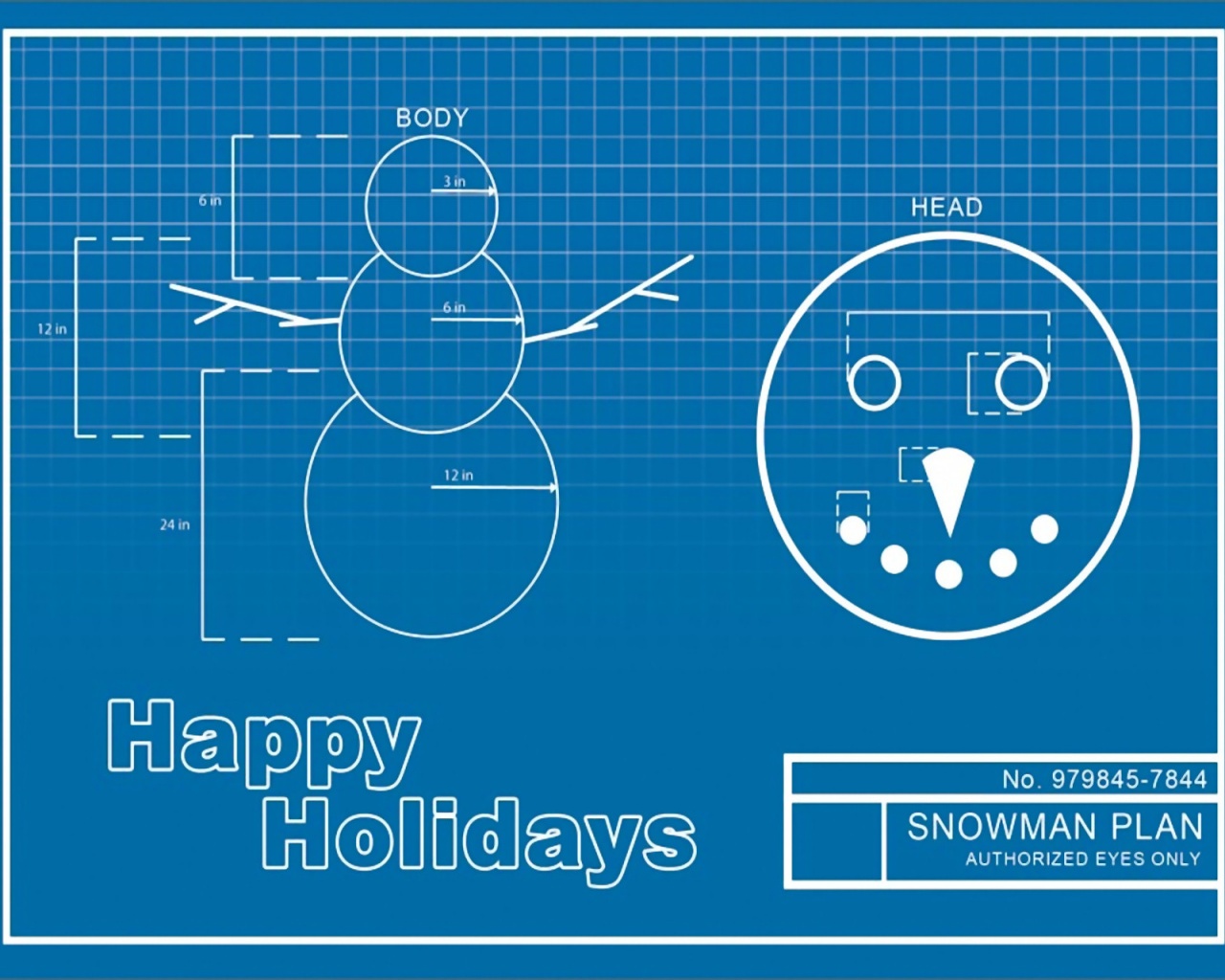 Snowman Blueprint Wallpaper