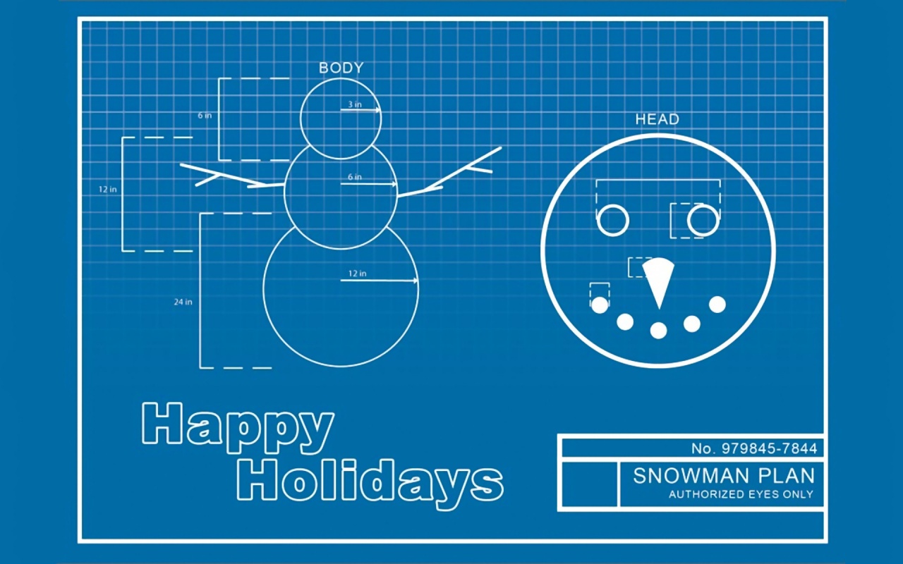Snowman Blueprint Wallpaper